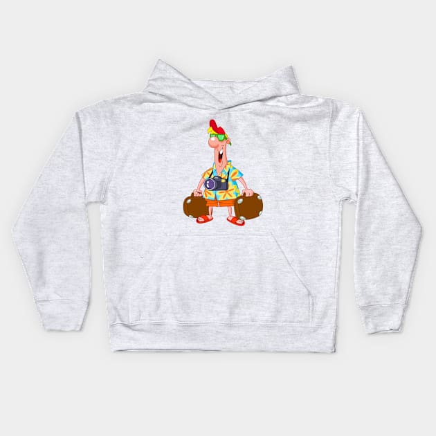 Tourist Kids Hoodie by DigiToonsTreasures